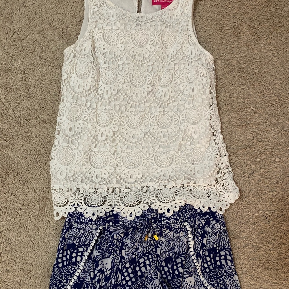Lilly for Target outfit White top Upstream shorts